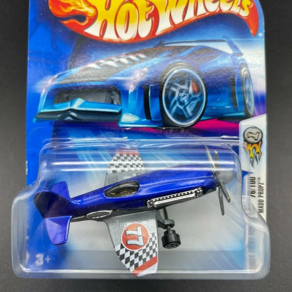 Hot Wheels 2004 First Editions Madd‎ Propz Airplane Blue Diecast 1/64 Scale #076